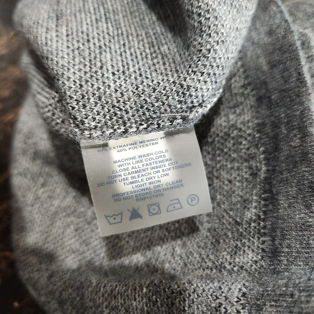Title Nine Women's S Merino Wool Blend Quarter Zip Pullover Sweater Grey Nordic